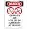 Signmission OSHA Danger Sign, 10" Height, Rigid Plastic, Flammable Gas Keep, Portrait, V-1235 OS-DS-P-710-V-1235 - alternate 1
